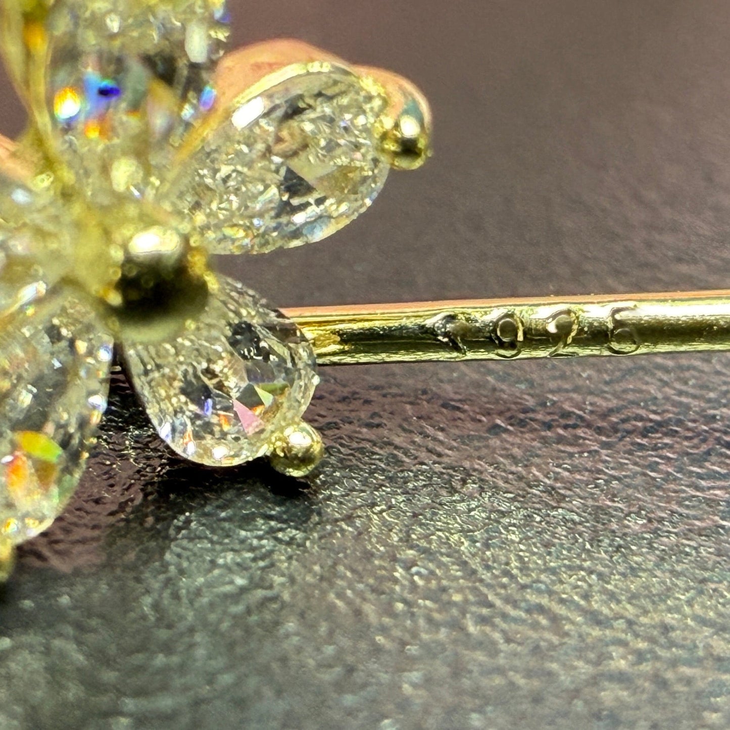 Plumeria Petal Cubic Zirconia Earrings